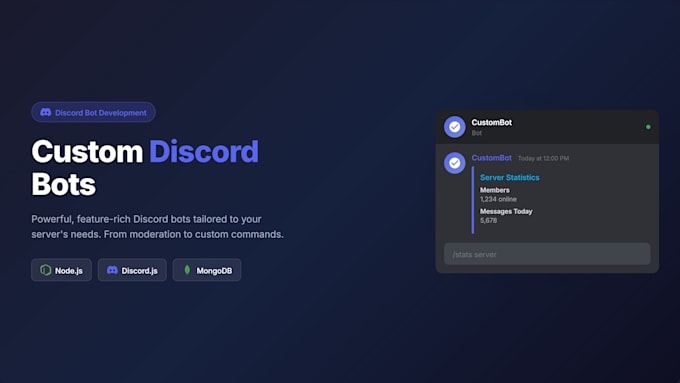 Create a custom discord bot by Sayed_mowafi | Fiverr