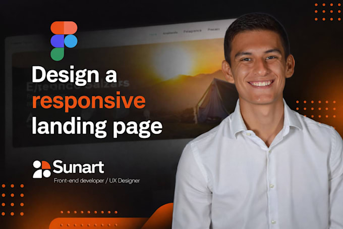 Design a responsive landing page ui in figma auto layout by Ja_sunart ...