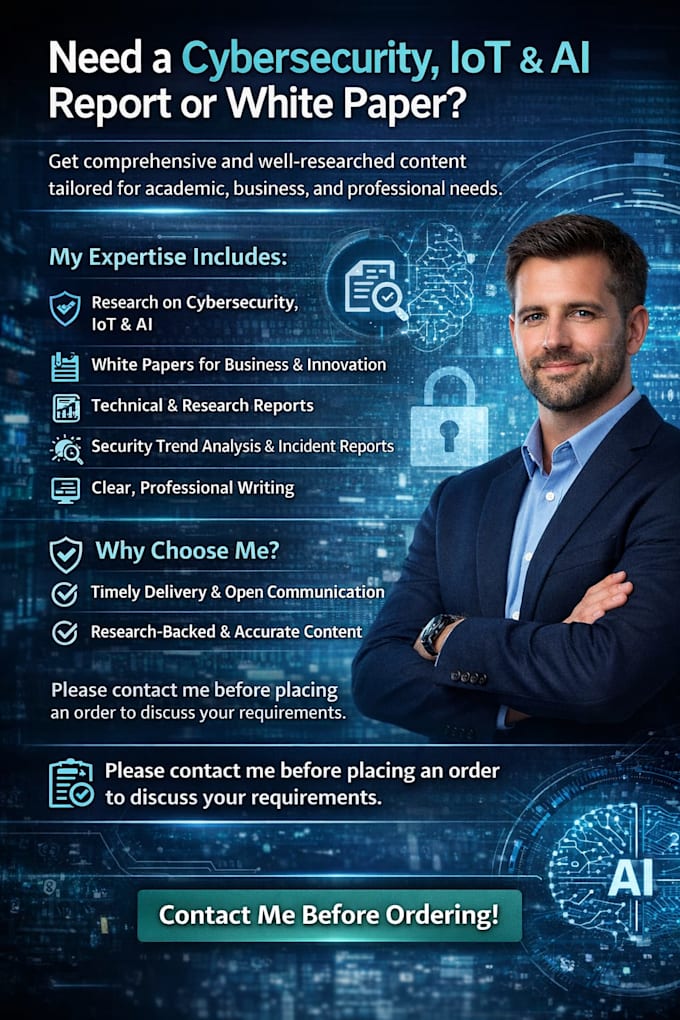 create cybersecurity, iot and ai reports and white papers