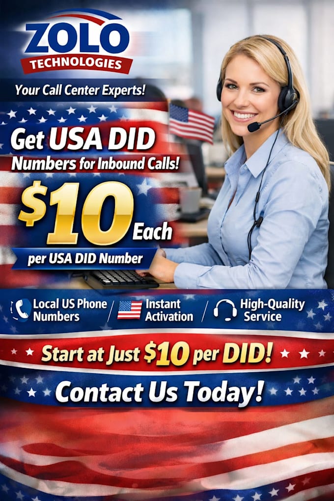 setup usa did numbers, sip trunks