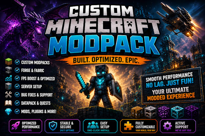 create, fix and optimize modpack minecraft, sever setup, paper, fabric to forge