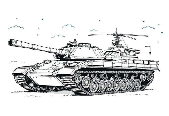draw line art vector from your car, plane, tank