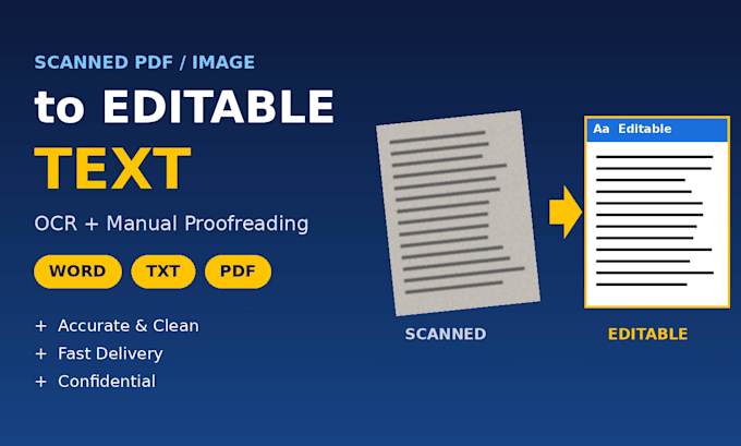 convert scanned PDF or handwritten note to editable text