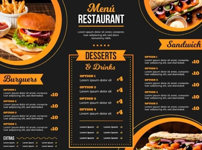design a restaurant menu that attracts customers