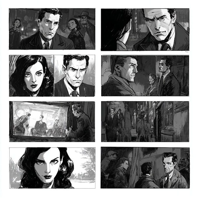 do comics book pages, storyboards, illustrations