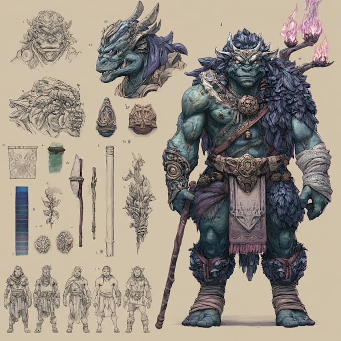 create a game character art character in unique style