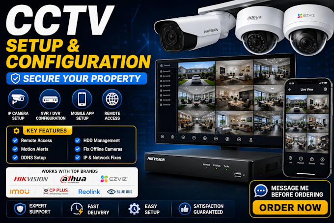 configure hikvision dahua IP camera nvr dvr and setup cctv remote access