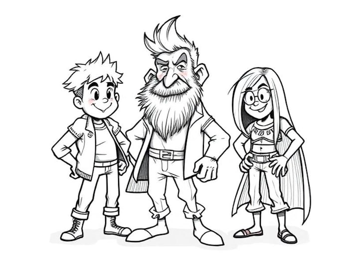 sketch your cartoon character