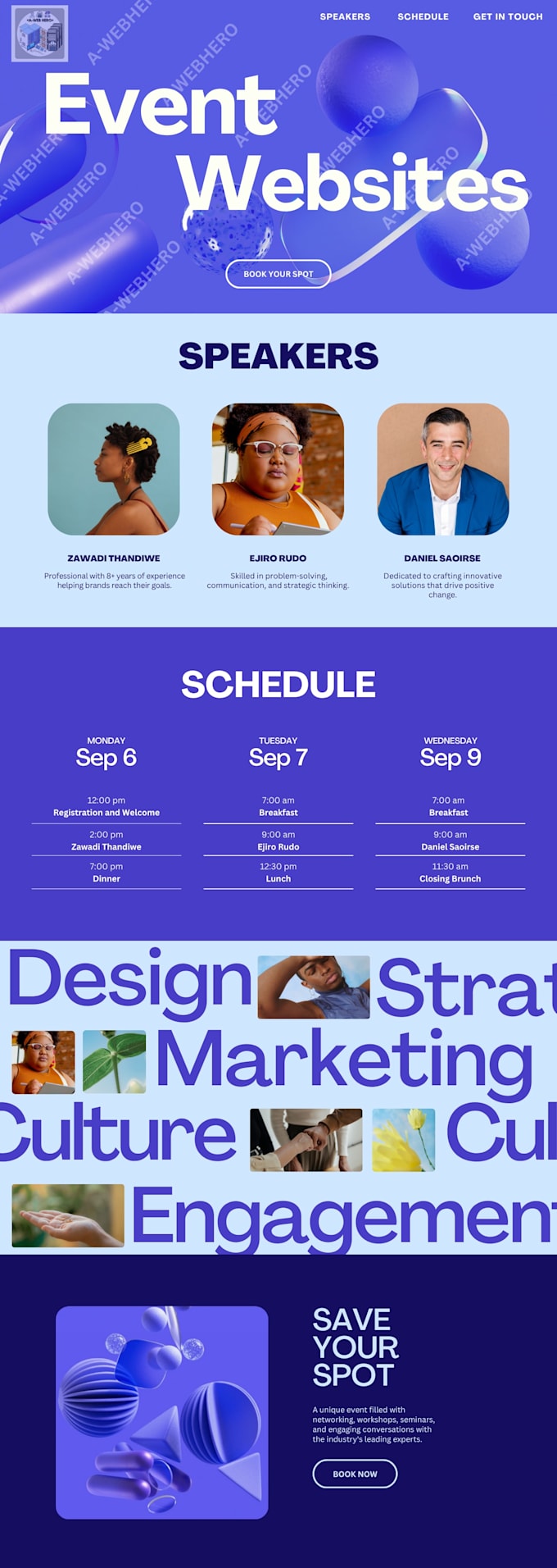 design modern landing page or small business website