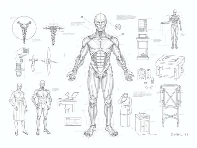 make a professional medical concept sketches