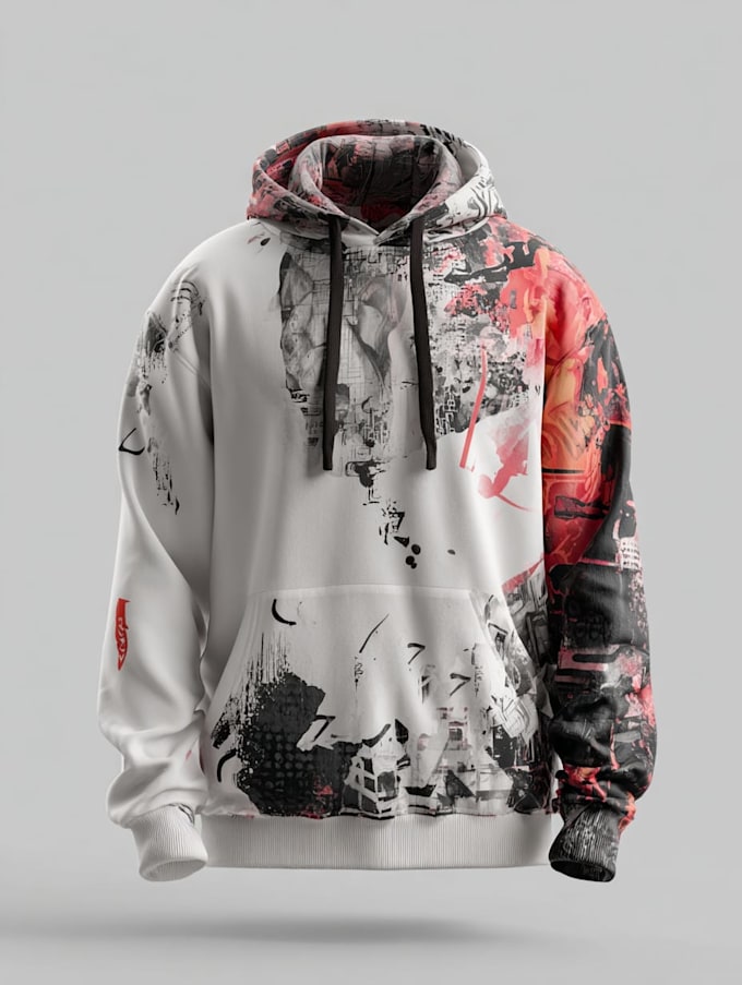 make hoodie design, mockup and tech pack