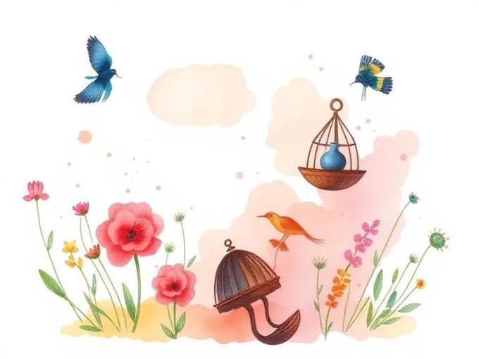 draw a unique watercolor illustration