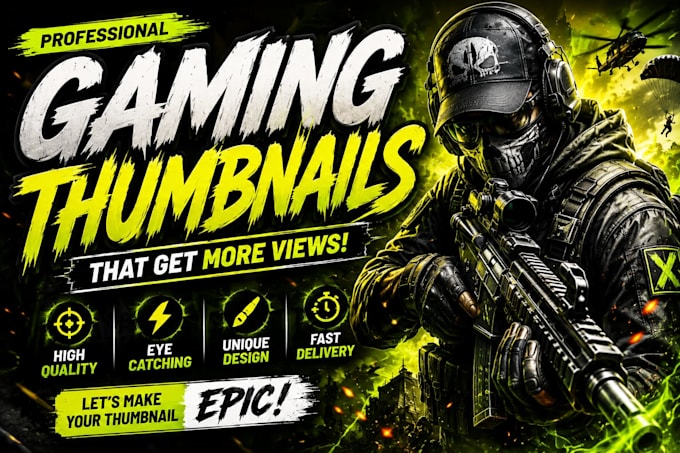design high CTR gaming youtube thumbnails