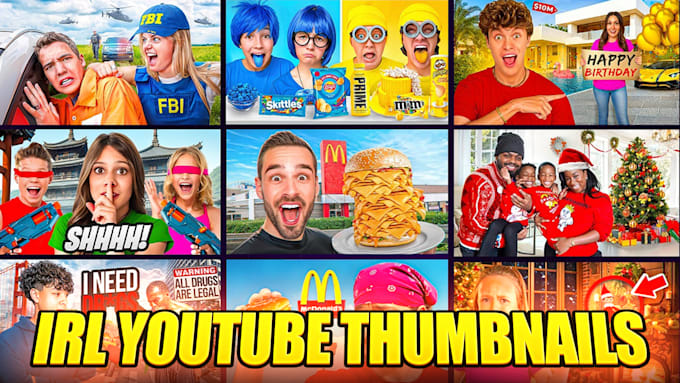 design creative eye catching high CTR youtube thumbnails