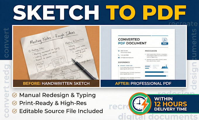 convert, redesign, or recreate sketches and notes to PDF