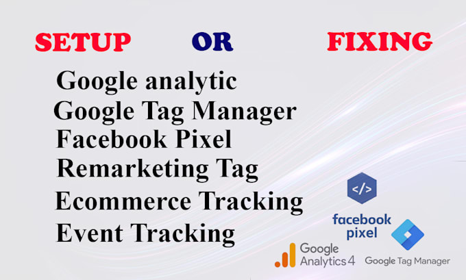 setup ga4, pixel and ads conversion tracking, ecommerce tracking