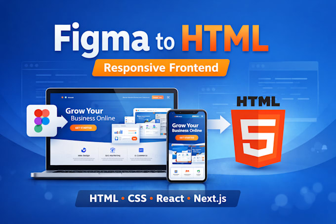 convert figma to responsive HTML CSS tailwind CSS