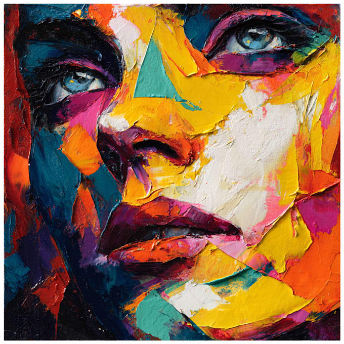 paint expressive colorful abstract portraits