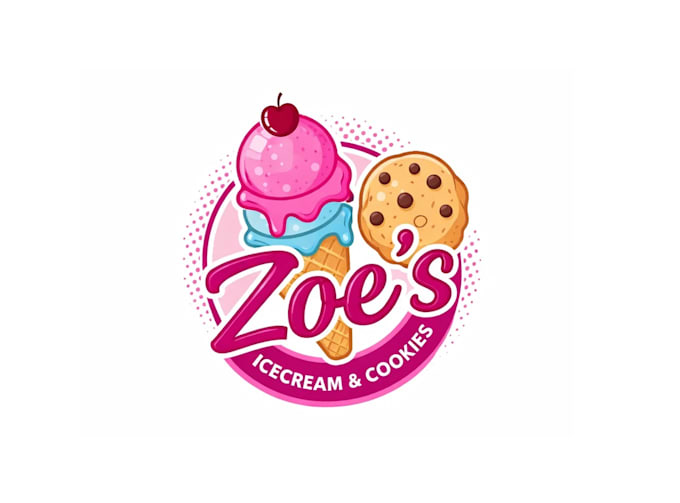 create creative good looking icecream and cookie logo design