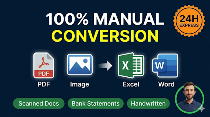manually convert PDF or image to excel and word