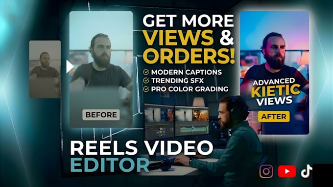 edit viral instagram reels, youtube shorts and tiktok videos