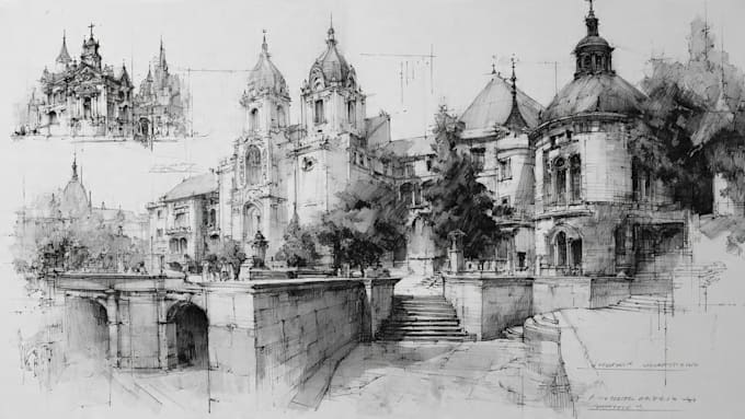 do hand drawn architectural sketches