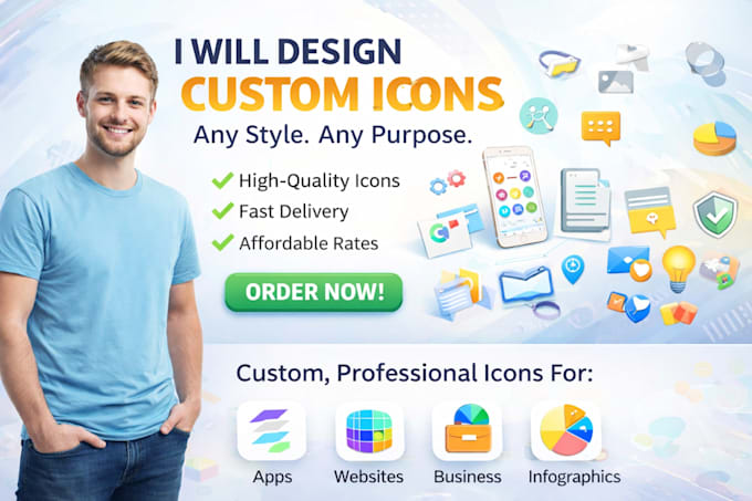 design custom icon design for apps and websites