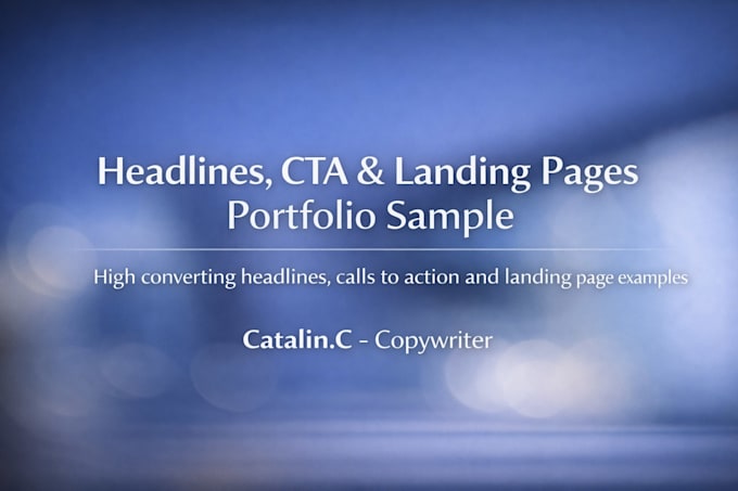 write high converting headlines, ctas and landing page copy