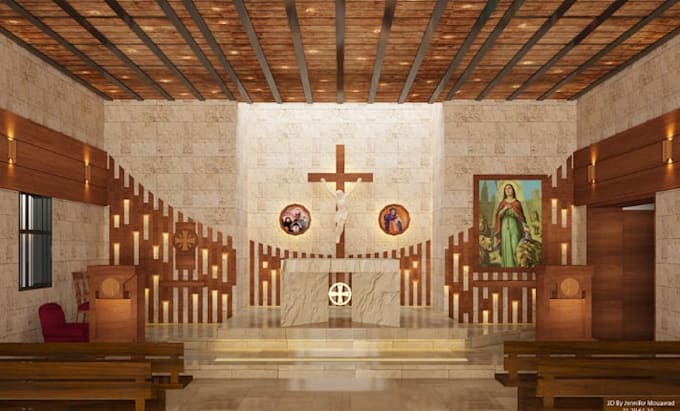 do 3d church design, 3d mosque, synagogue, temple, 3d shul design