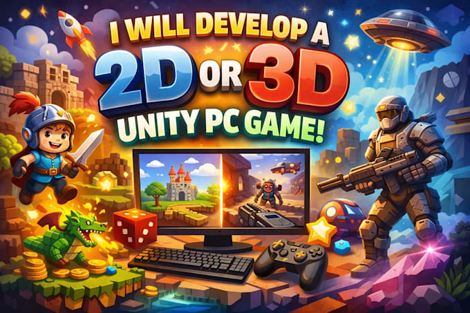 develop a 2d or 3d unity PC game