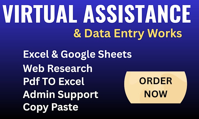 be your data entry virtual assistant for admin support