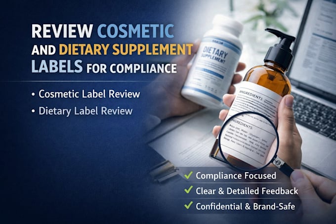 Review Label Review cosmetic and dietary supplement labels for compliance by ...