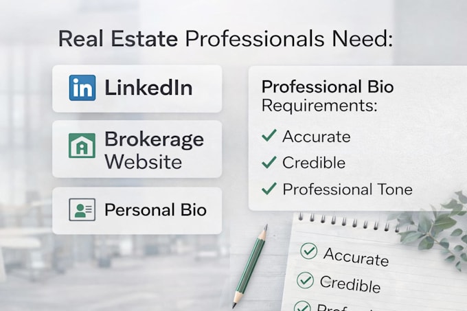 write your real estate bios and profiles
