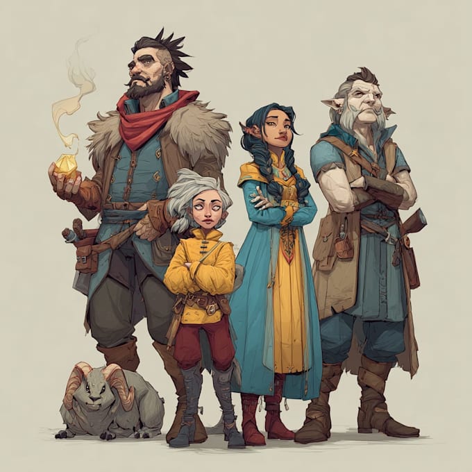 Design custom dnd party portraits and group art by Klucvark | Fiverr