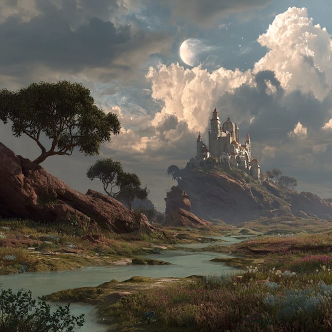 digitally paint fantasy landscape