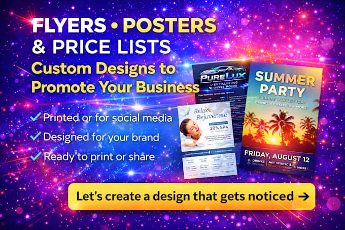 create flyers, posters and price lists