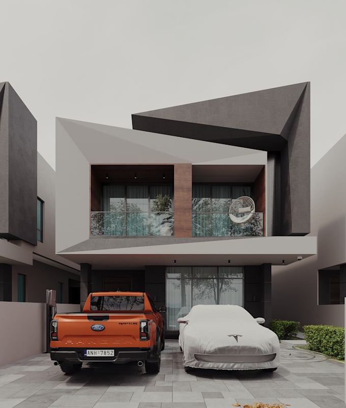 model and render 3d exterior design for your house