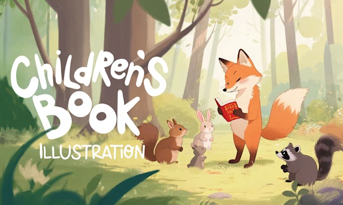 design cute children book illustrations