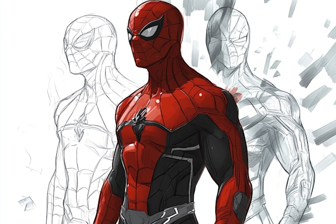draw a superhero comic and superhero character for comics