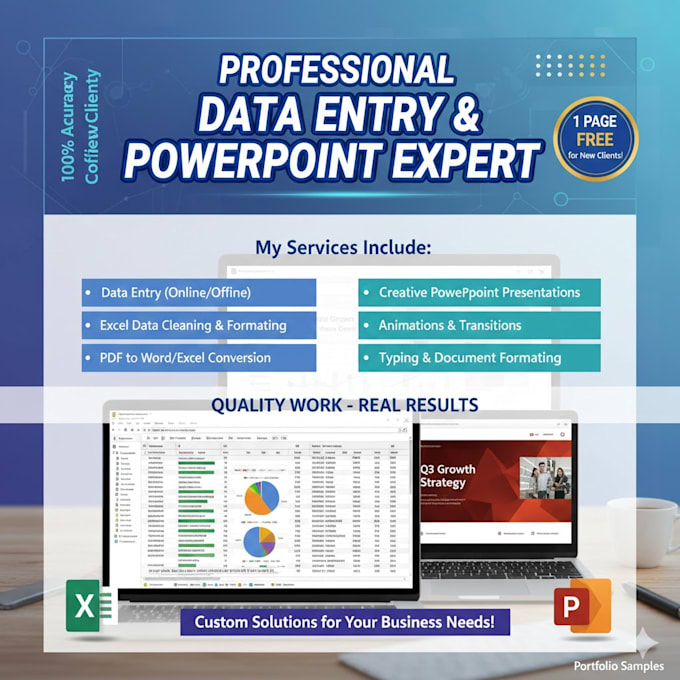 do professional data entry, ms office tasks and creative powerpoint presentation