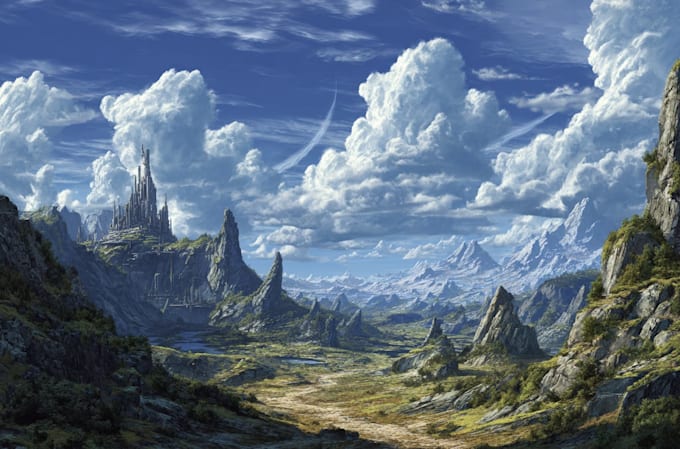 do a fantasy or scifi environment illustration