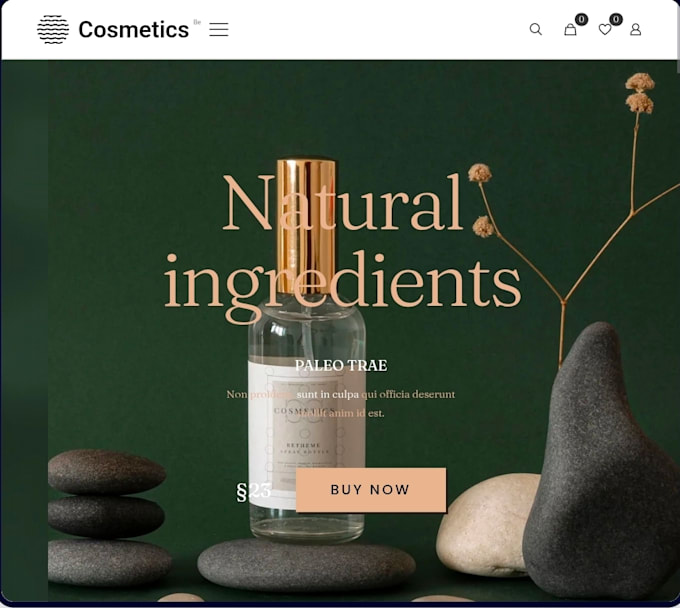 design cosmetics shop website