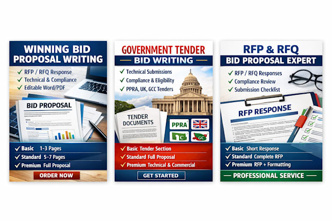 write  bid proposals for govt and private sector