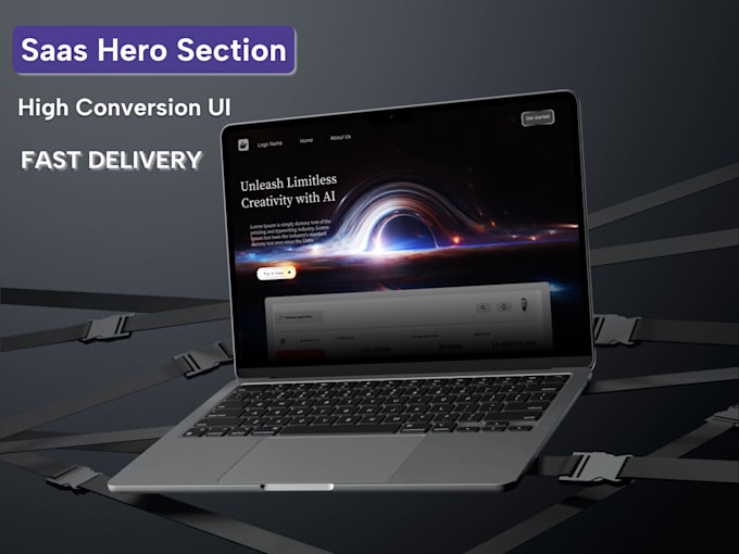 a high converting saas landing page hero section in figma