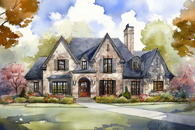 watercolor a house portrait