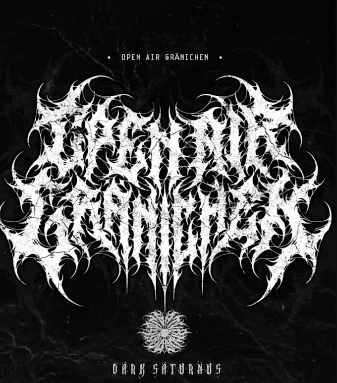 create a grindcore logo that is fast and chaotic