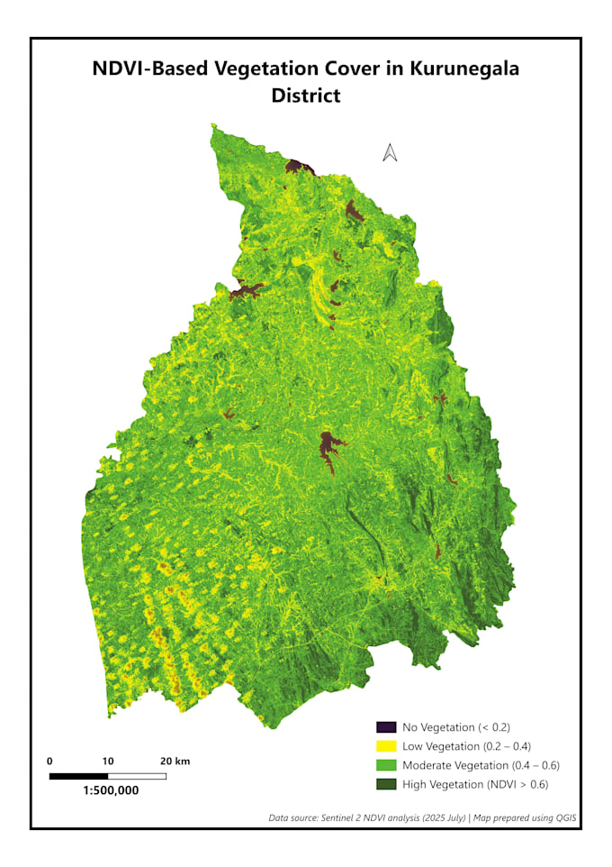 create ndvi based vegetation cover maps using gis