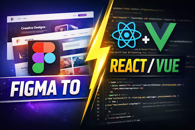convert figma design to responsive react or vue website