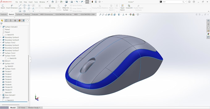 do professional 3d cad modeling in solidworks