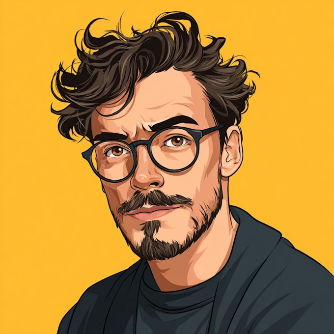 draw cartoon vector portrait with your face